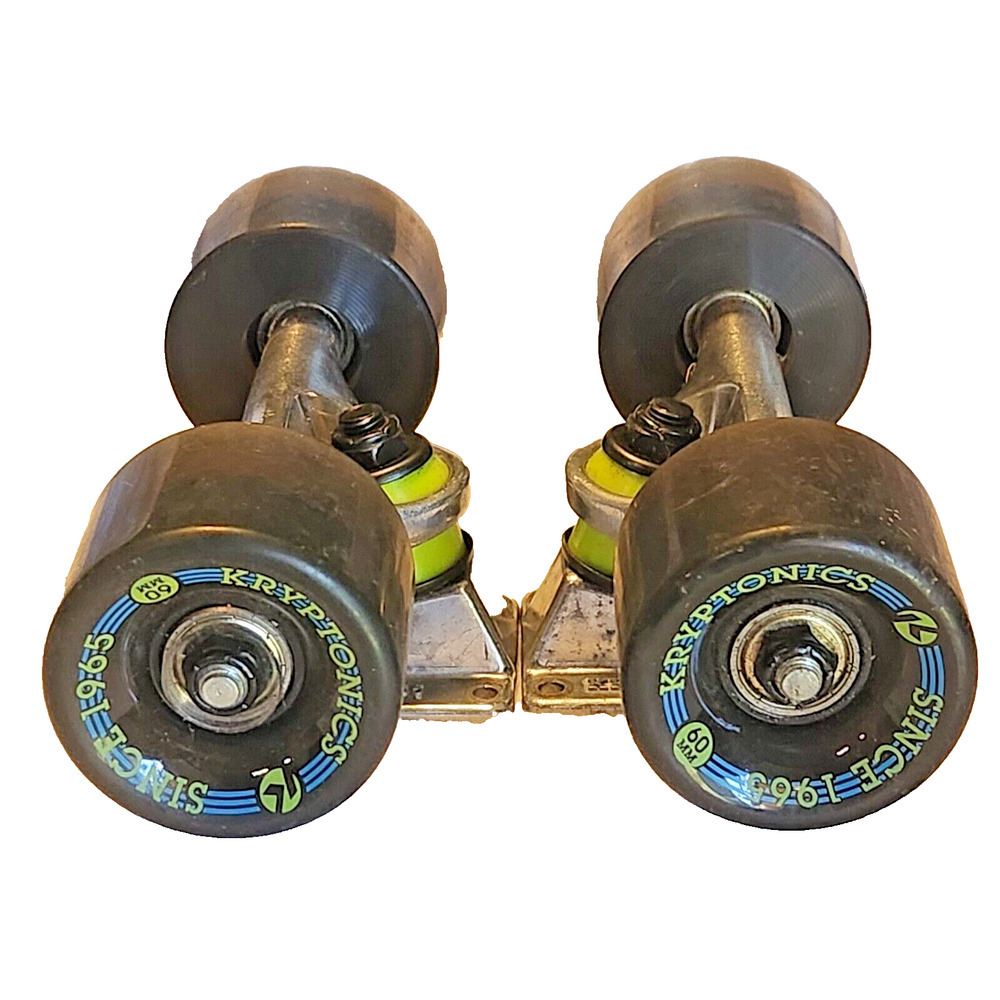 Kryptonics Skateboard Trucks & 60mm Wheels Since 1965 Neon Green & Blue